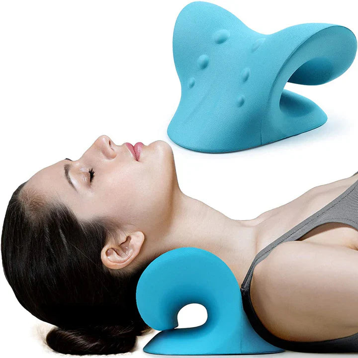Lisslune | Neck and Shoulder Stretch – Cervical Traction Pillow for Spinal Alignment and Massage