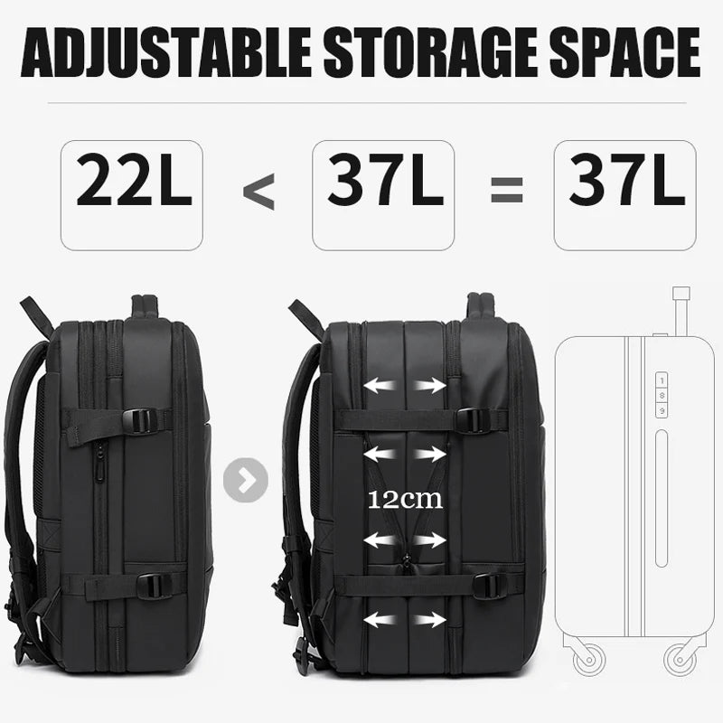Lisslune | Waterproof Expandable Travel Backpack – Large Capacity & Anti-Theft Protection