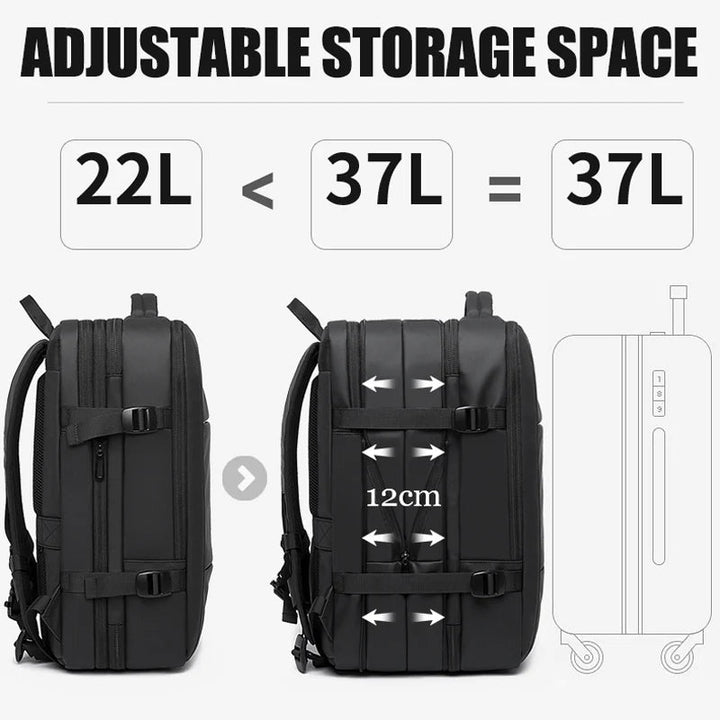 Lisslune | Waterproof Expandable Travel Backpack – Large Capacity & Anti-Theft Protection