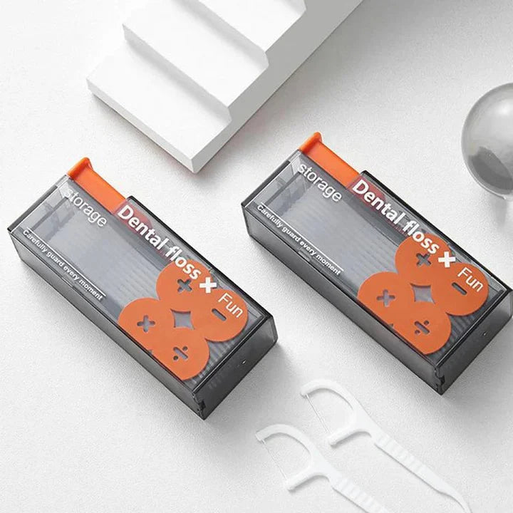 Lisslune | Portable dental floss dispenser with 10 automatically ejecting dental floss sticks
