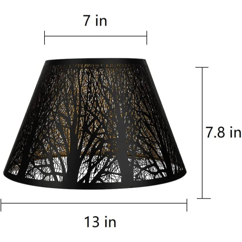 Lisslune | Medium lampshade, barrel fabric lampshade for table lamp and floor lamp, 7x13x7.8 inches, natural ventilated linen, handmade, spider (white)