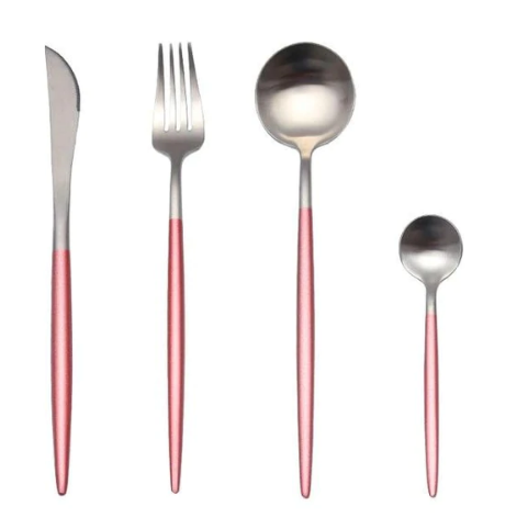 Lisslune | LUXURIOUS STAINLESS STEEL 24-PIECE GOLD-SILVER CUTLERY SET