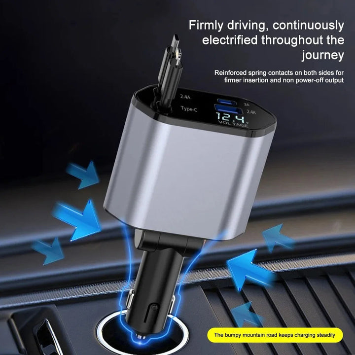 Lisslune | Foldable Car Charger with USB-C and USB-A – 120W Fast Charging