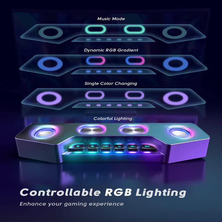 Lisslune | Bluetooth Desktop Speaker with RGB Effects