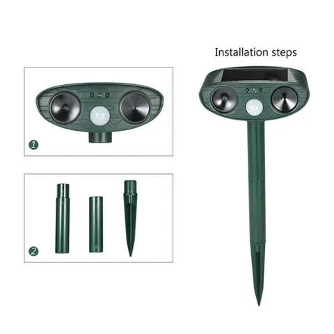 Lisslune | Solar Powered Ultrasonic Deer Repeller, Pack Of 4