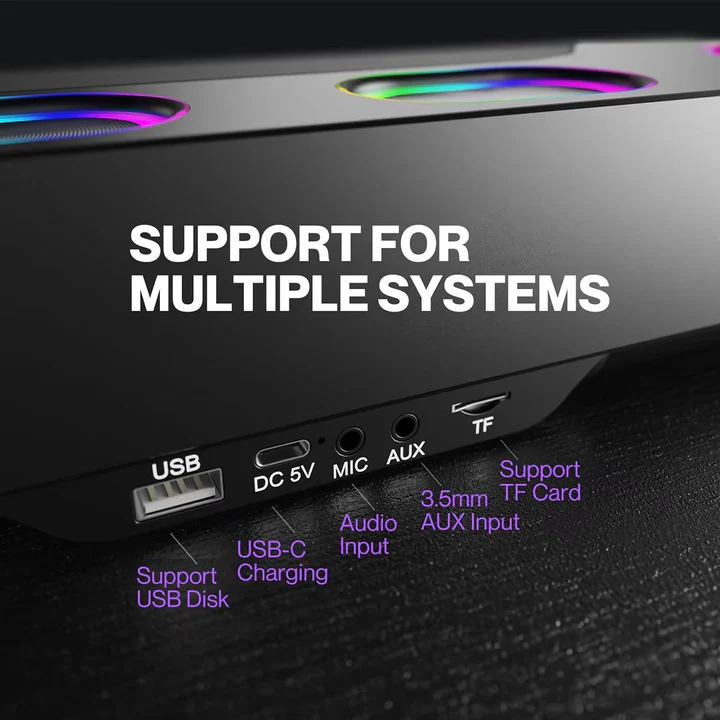 Lisslune | Bluetooth Desktop Speaker with RGB Effects