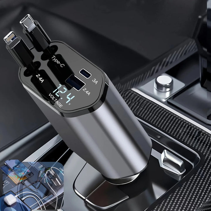 Lisslune | Foldable Car Charger with USB-C and USB-A – 120W Fast Charging