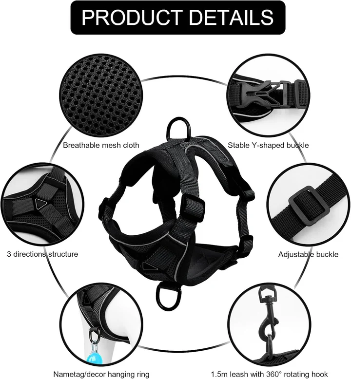 Lisslune | Reflective Cat Harness and Leash Set