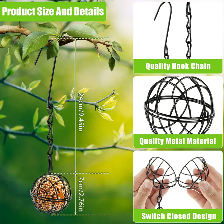 Lisslune | Metal Hanging Bird Feeder Set