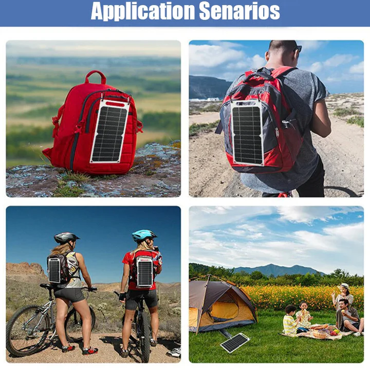 Lisslune | Waterproof Solar Panel with Portable USB Battery