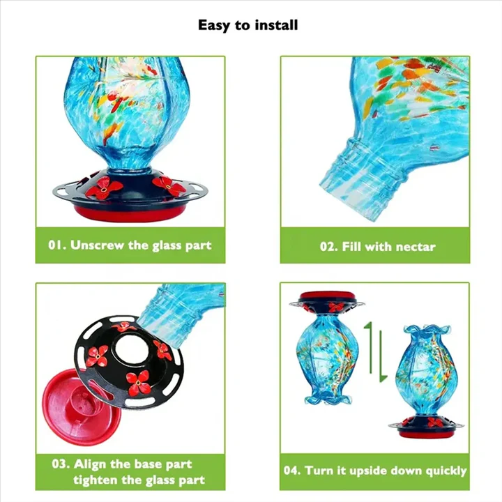 Lisslune | Glass Hanging Bird Feeder