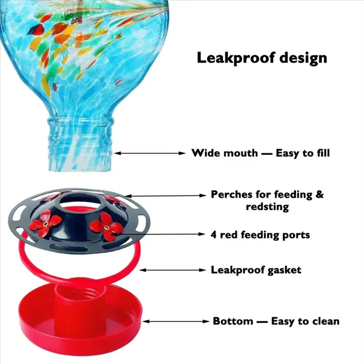Lisslune | Glass Hanging Bird Feeder
