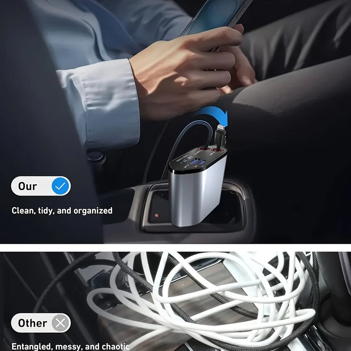 Lisslune | Foldable Car Charger with USB-C and USB-A – 120W Fast Charging
