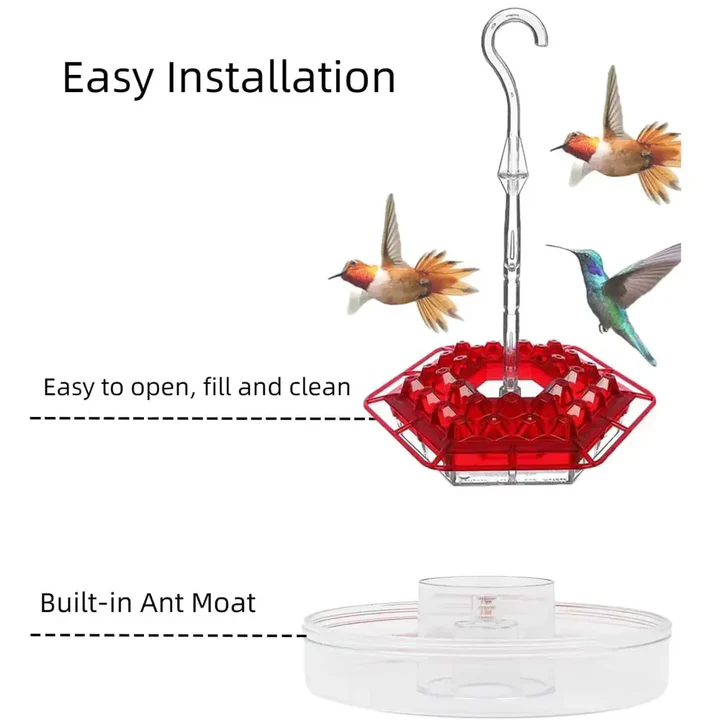 Lisslune | Ant Proof Hummingbird Feeder, Outdoor Hanging Perch