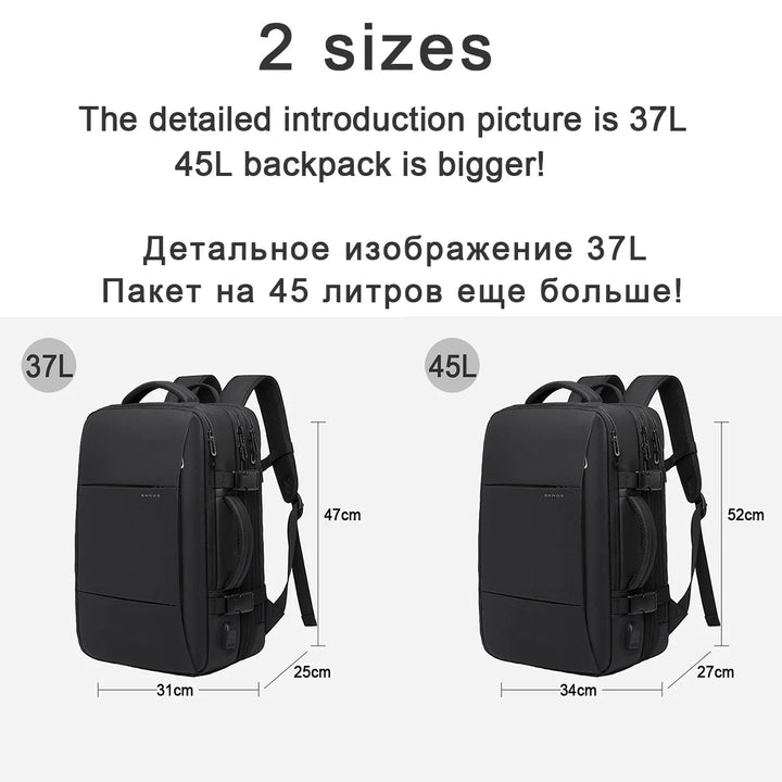 Lisslune | Waterproof Expandable Travel Backpack – Large Capacity & Anti-Theft Protection