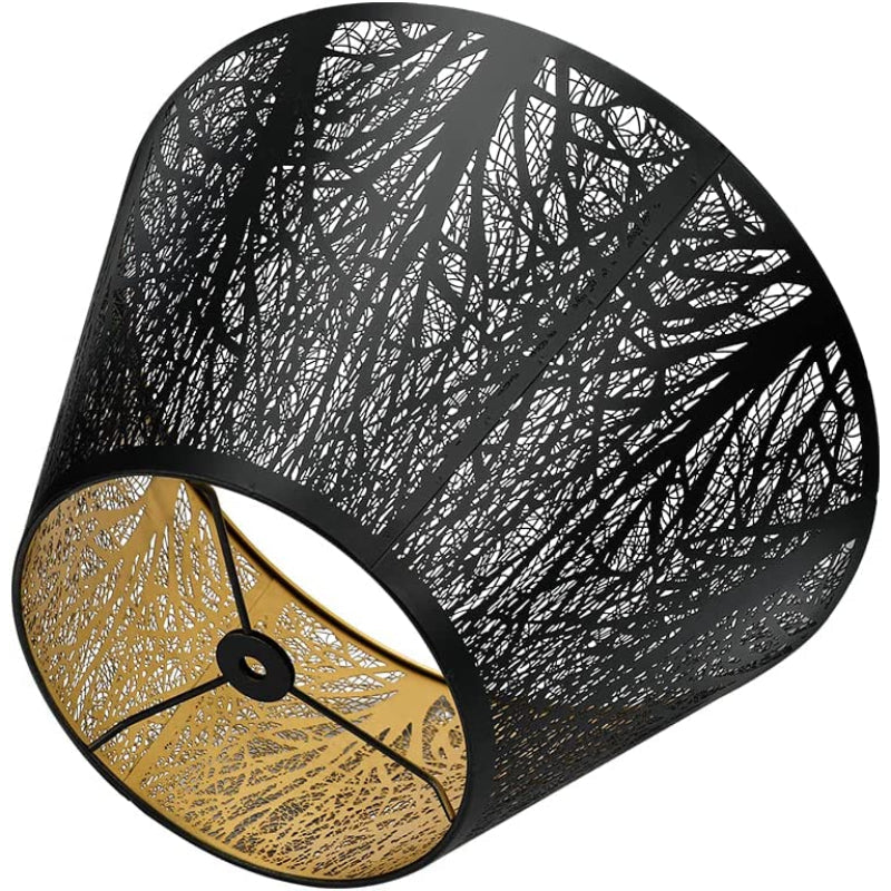 Lisslune | Medium lampshade, barrel fabric lampshade for table lamp and floor lamp, 7x13x7.8 inches, natural ventilated linen, handmade, spider (white)