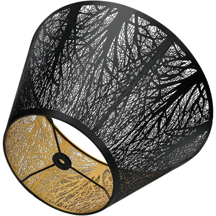 Lisslune | Medium lampshade, barrel fabric lampshade for table lamp and floor lamp, 7x13x7.8 inches, natural ventilated linen, handmade, spider (white)