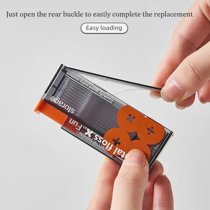 Lisslune | Portable dental floss dispenser with 10 automatically ejecting dental floss sticks