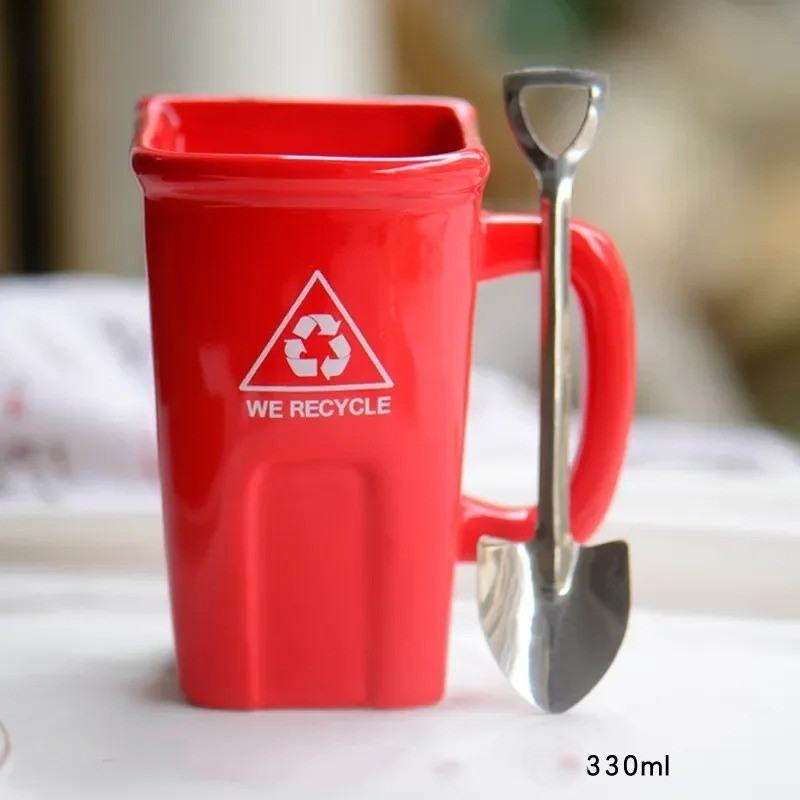 Lisslune | Large Trash Can Ceramic Creative Mug