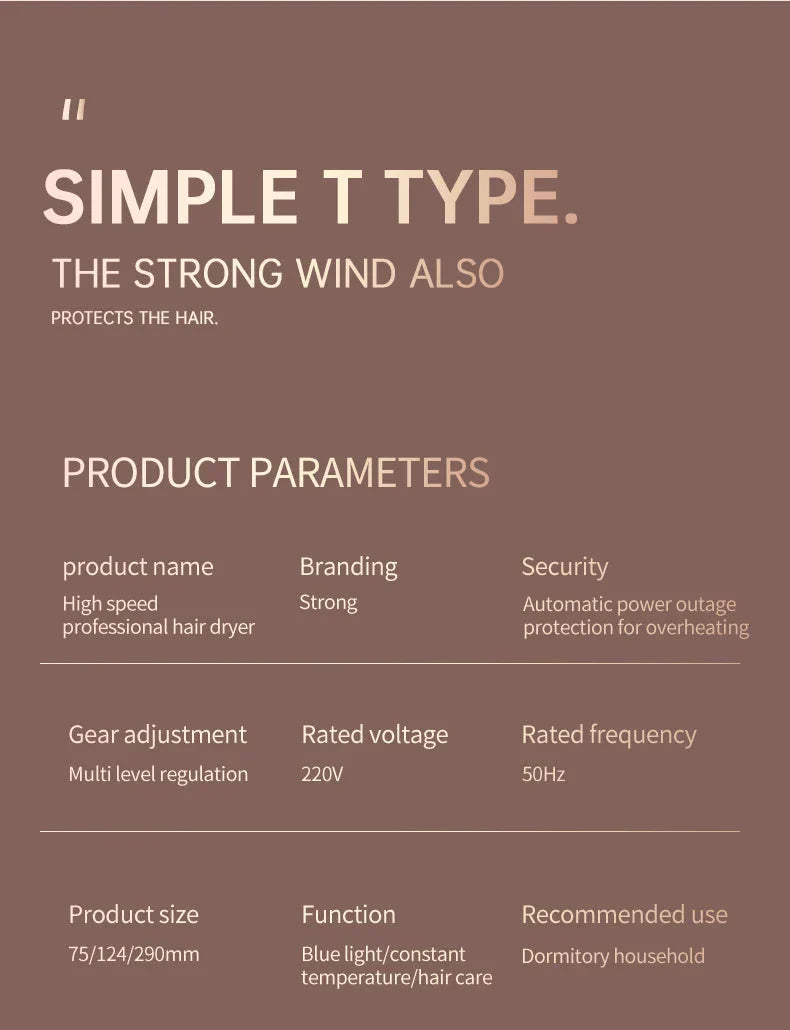 Lisslune | High-performance hair dryer 2400W with cold and warm air function - Ion technology