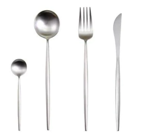 Lisslune | LUXURIOUS STAINLESS STEEL 24-PIECE GOLD-SILVER CUTLERY SET