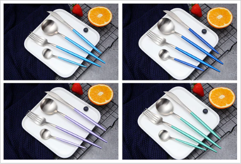 Lisslune | LUXURIOUS STAINLESS STEEL 24-PIECE GOLD-SILVER CUTLERY SET