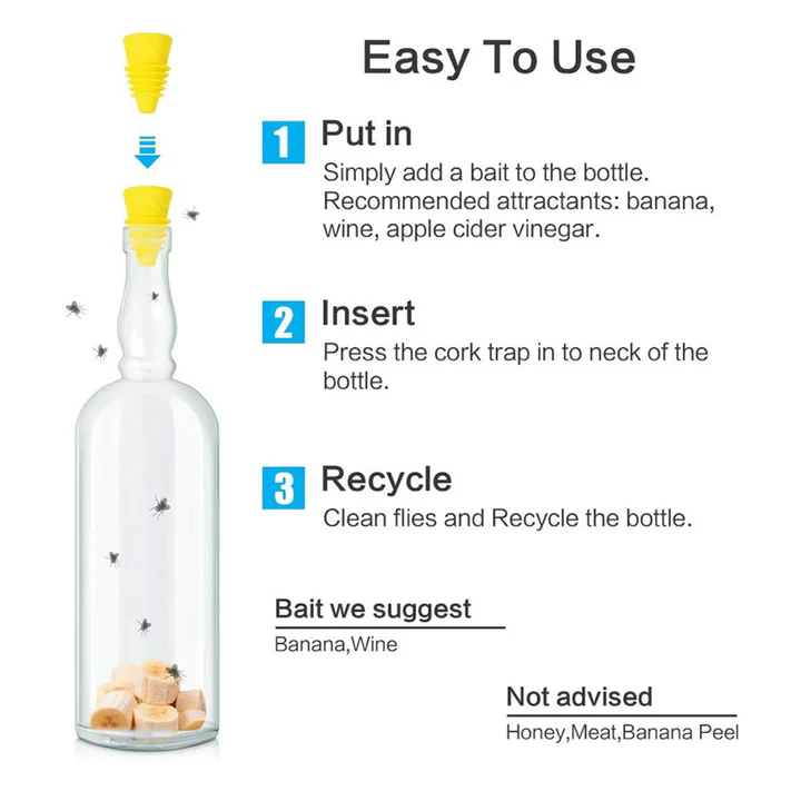 Lisslune | Reusable Silicone Fruit Fly Trap Funnel