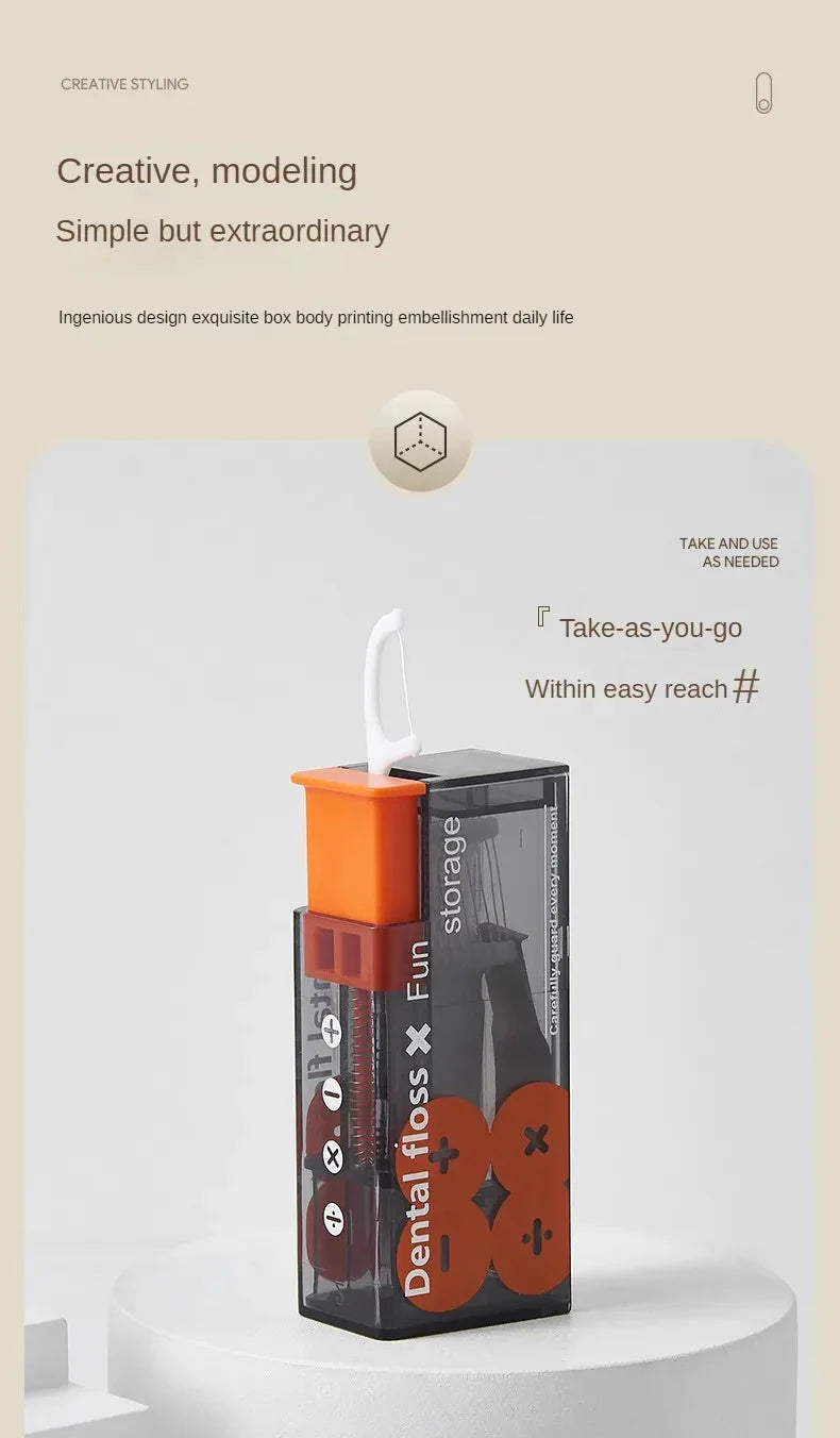 Lisslune | Portable dental floss dispenser with 10 automatically ejecting dental floss sticks