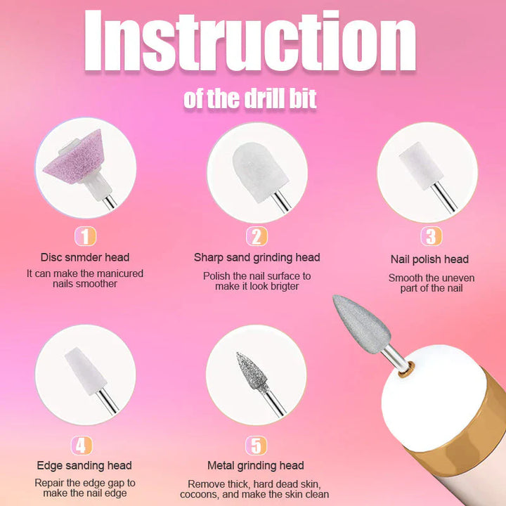 Lisslune | 5-in-1 Electric Nail Care Device – Portable Manicure Tool with LED Light