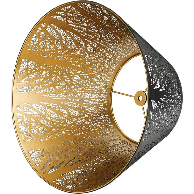 Lisslune | Medium lampshade, barrel fabric lampshade for table lamp and floor lamp, 7x13x7.8 inches, natural ventilated linen, handmade, spider (white)