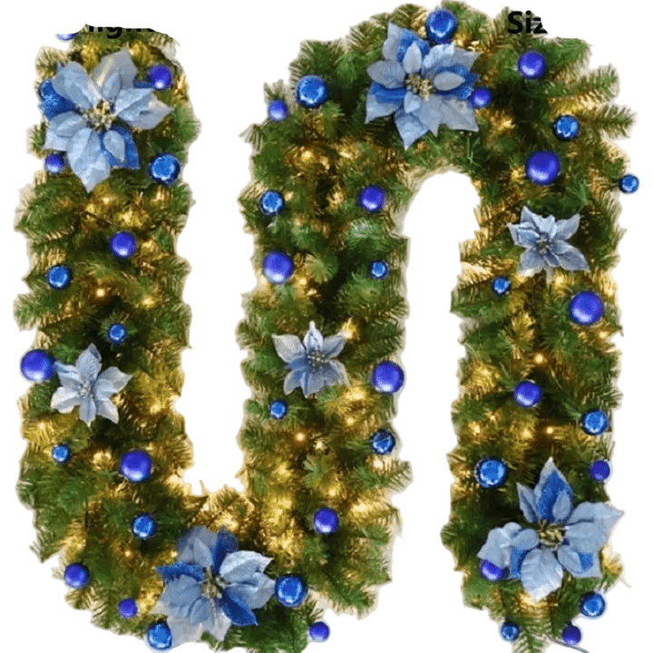 Lisslune | LumiRotan Christmas Garland – Illuminated Rattan Garland with Warm LEDs for Festive Decoration