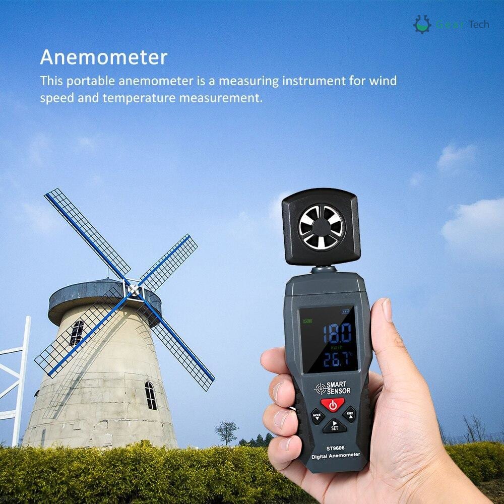 Lisslune | Digital LCD Portable Wind Speed Measuring - Air Velocity Meter
