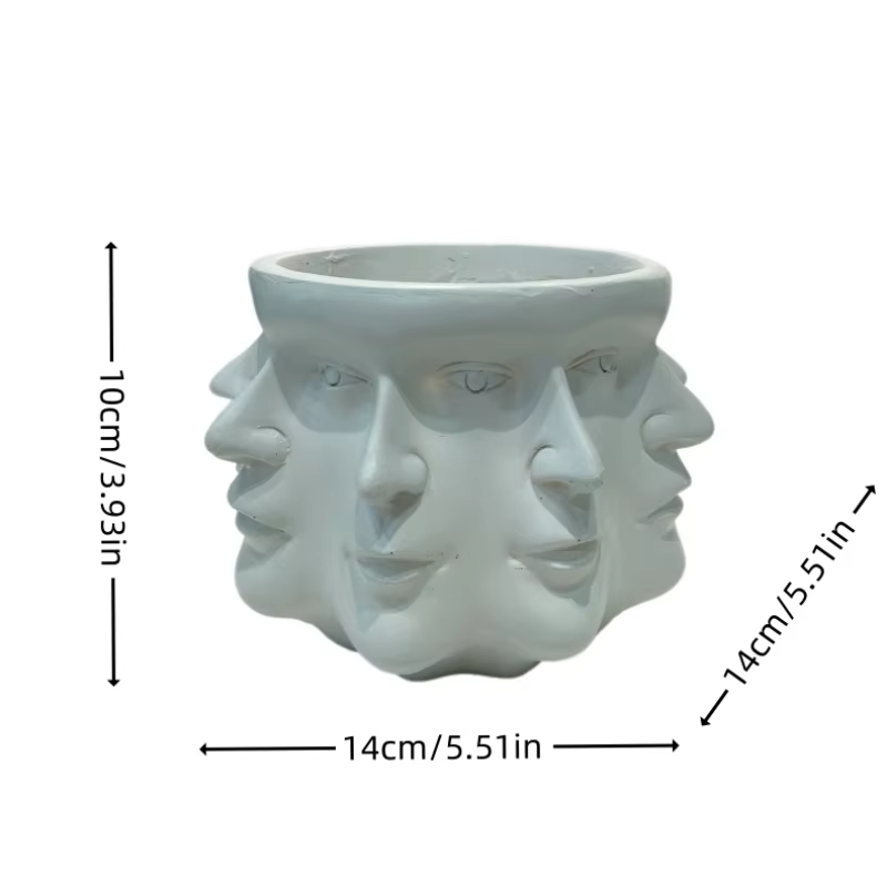 Lisslune | ArtFace 3D Ceramic Plant Pot – Modern Face Design Pot