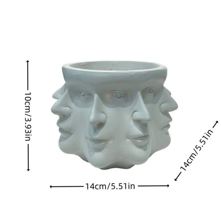 Lisslune | ArtFace 3D Ceramic Plant Pot – Modern Face Design Pot