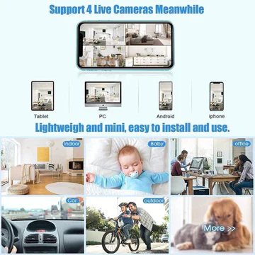 Lisslune | Mini Wireless Magnetic Camera with Audio and Video Live Feed