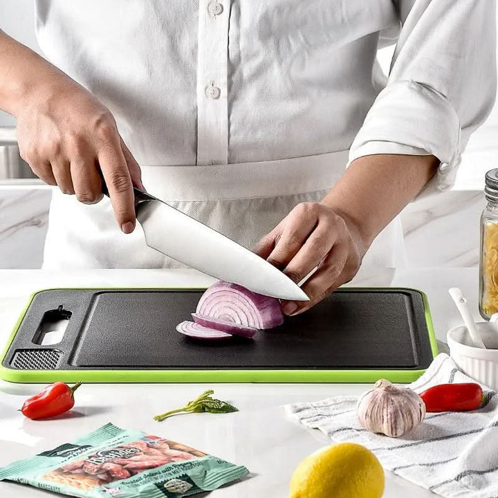 Lisslune | 4-in-1 Cutting Board with Thawing Tray and Sharpener