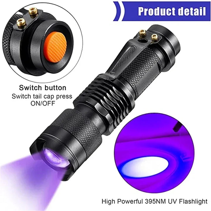 Lisslune | LED UV Flashlight - Ultraviolet Inspection Lamp for Pet Urine and Stain Detection