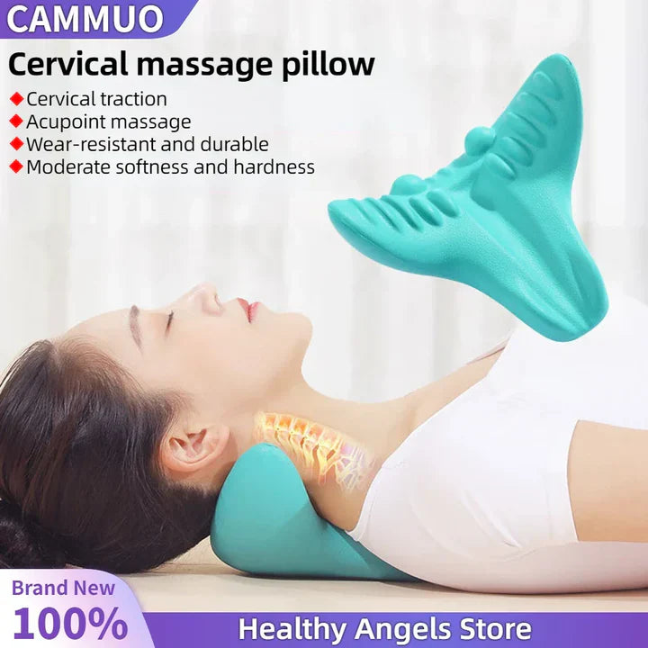 Lisslune | Neck and Shoulder Stretch – Cervical Traction Pillow for Spinal Alignment and Massage