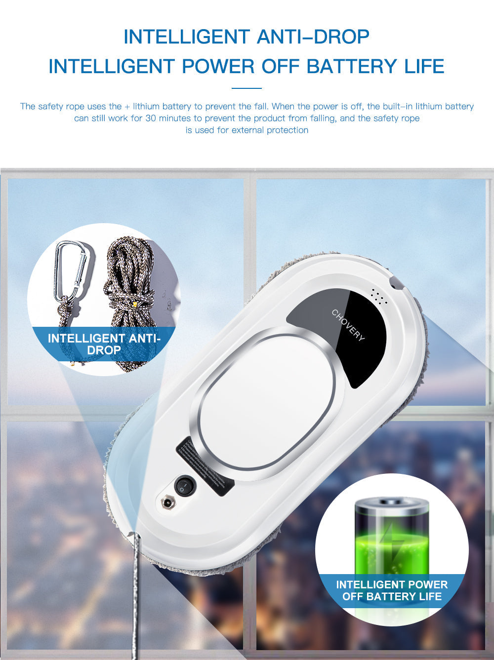 Lisslune | CleanBot Smart Window Cleaner with Remote Control – Streak-Free Glass Cleaning