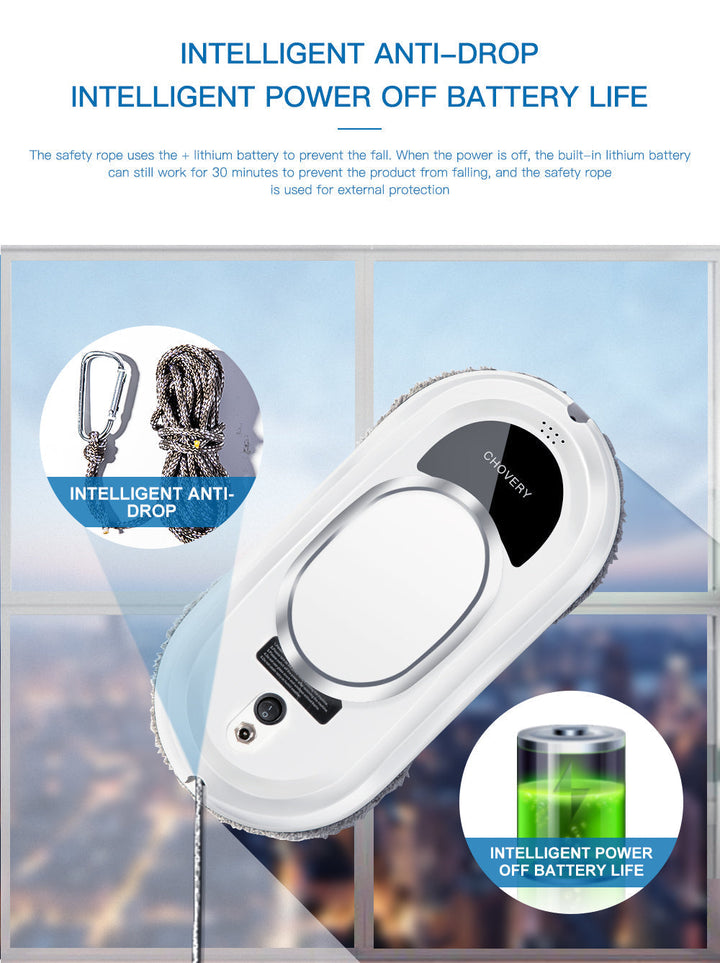 Lisslune | CleanBot Smart Window Cleaner with Remote Control – Streak-Free Glass Cleaning