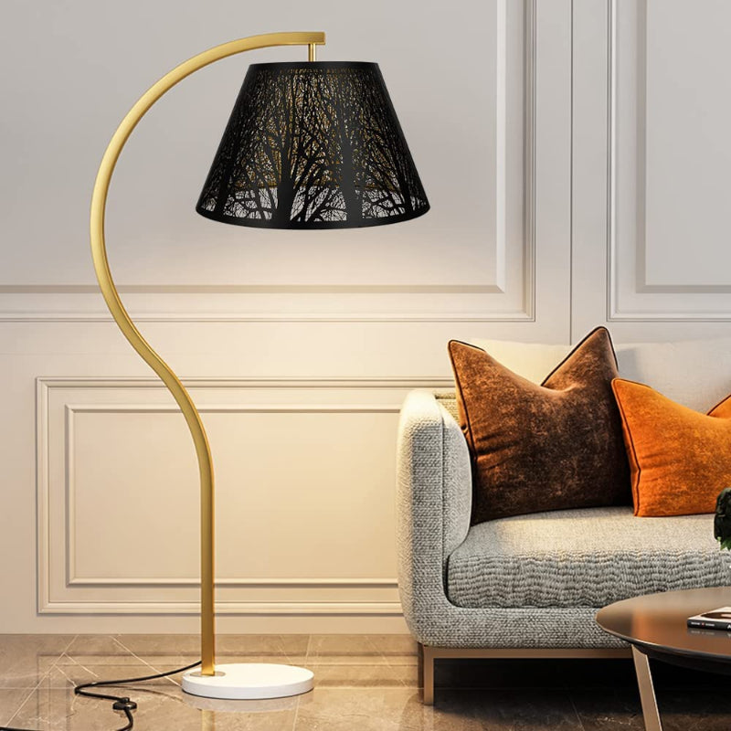 Lisslune | Medium lampshade, barrel fabric lampshade for table lamp and floor lamp, 7x13x7.8 inches, natural ventilated linen, handmade, spider (white)