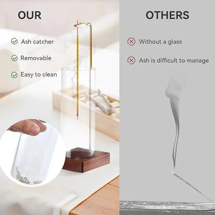 Lisslune | Glass Incense Holder with Removable Ash Catcher