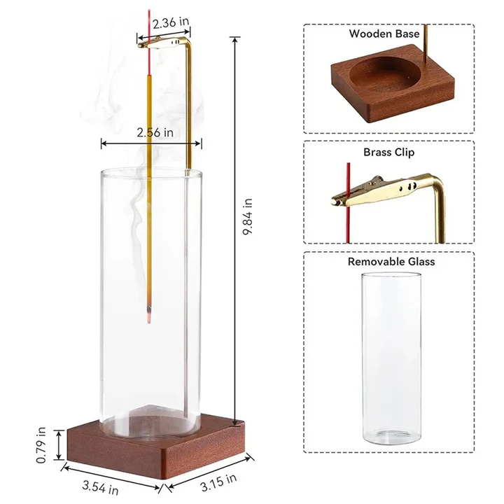Lisslune | Glass Incense Holder with Removable Ash Catcher