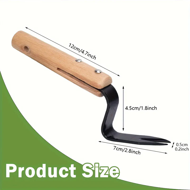 Lisslune | Stainless Steel Weed Puller Tool with Wooden Handle