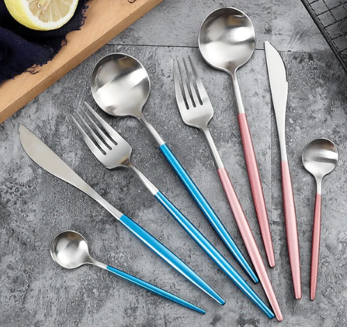 Lisslune | LUXURIOUS STAINLESS STEEL 24-PIECE GOLD-SILVER CUTLERY SET