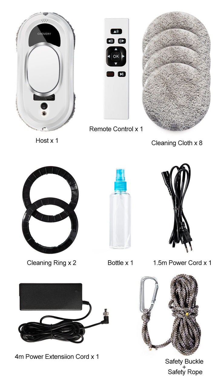 Lisslune | CleanBot Smart Window Cleaner with Remote Control – Streak-Free Glass Cleaning