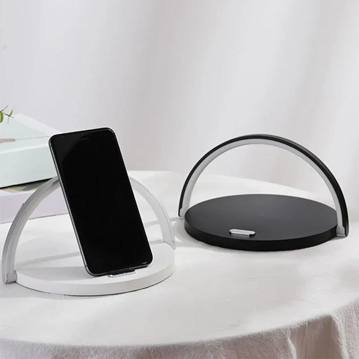 Lisslune | 3-in-1 wireless charger, phone holder and LED lamp