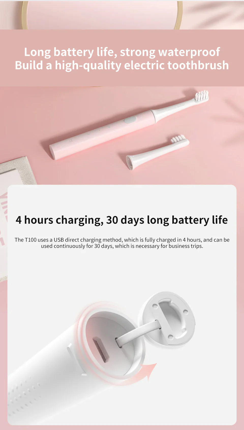 Lisslune | Electric Sonic Toothbrush – Waterproof and USB rechargeable
