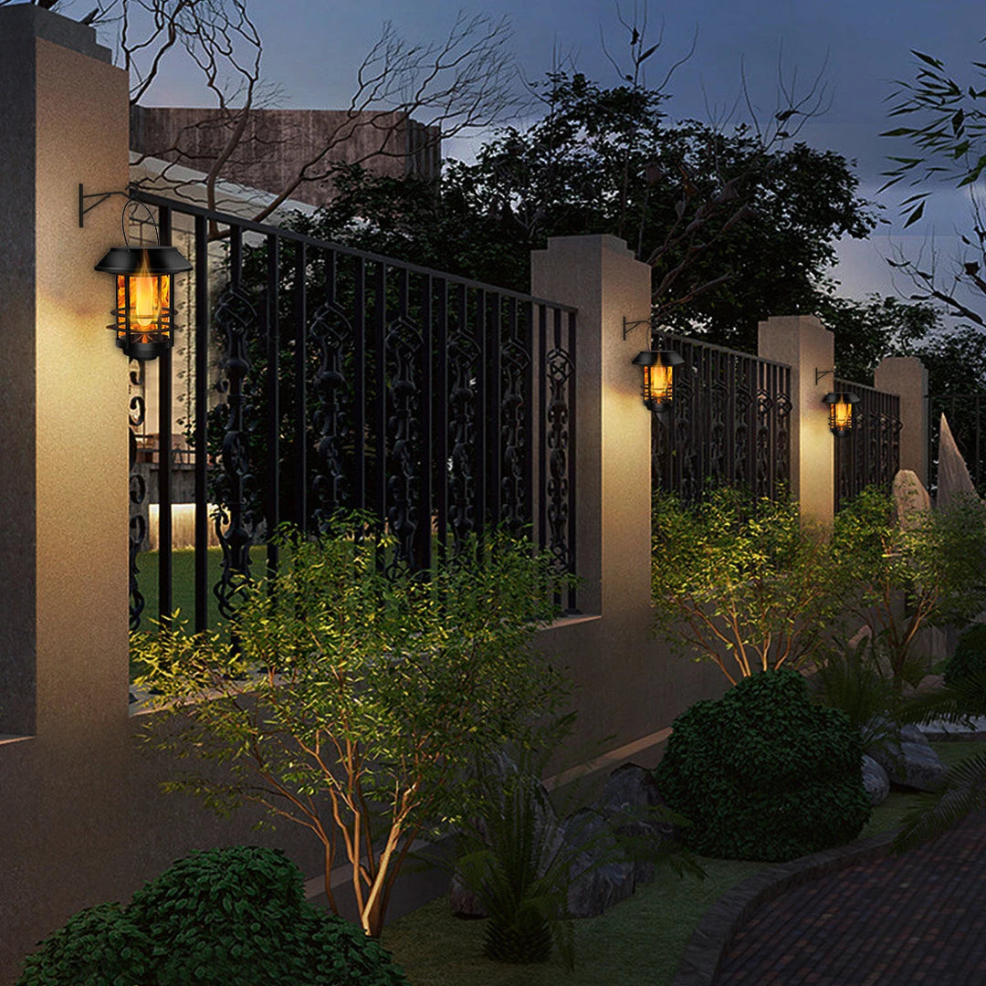 Lisslune | Solar Wireless Waterproof Flickering Sun Flame Lantern Light | - WallLant