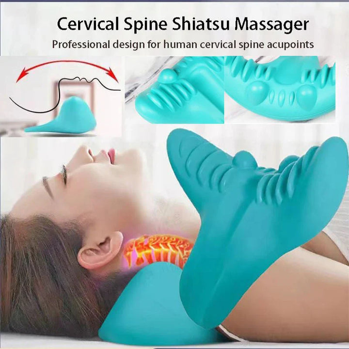 Lisslune | Neck and Shoulder Stretch – Cervical Traction Pillow for Spinal Alignment and Massage